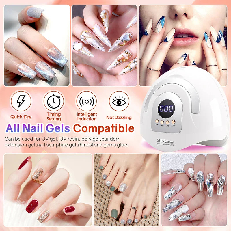 380W Big Power UV LED Nail Lamp For Manicure 81 LEDS Gel Drying Machine With Large LCD Touch Professional Smart Nail