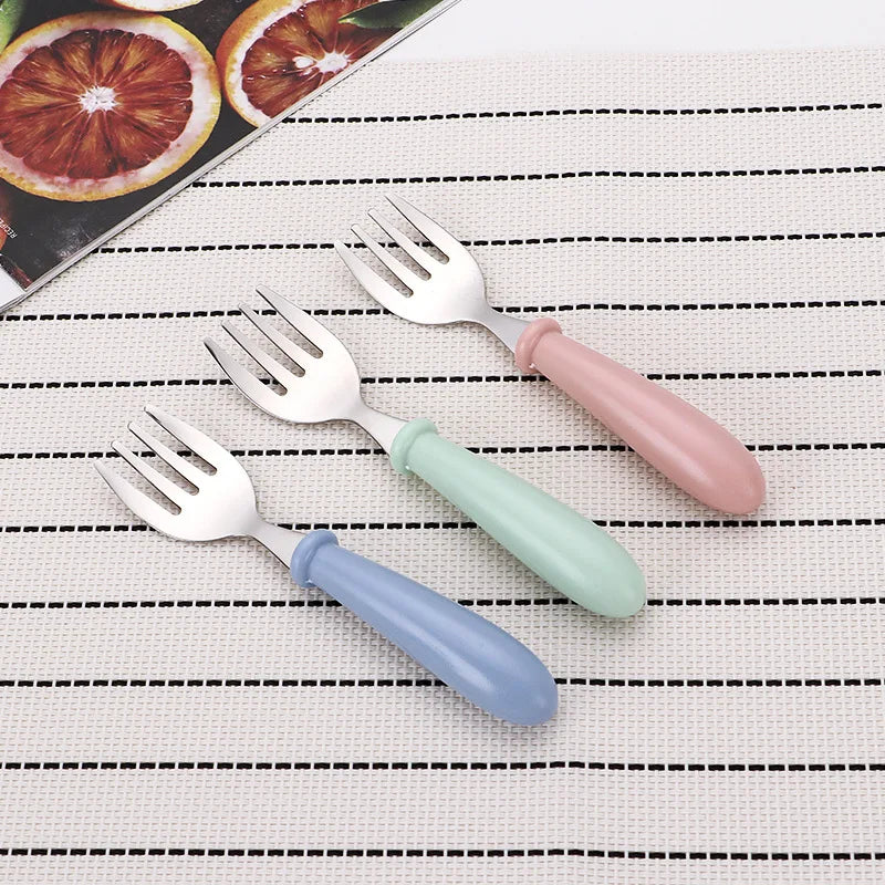 3pcs Children Spoon Forks Box Kids Stainless Steel Kids Cutlery Portable Baby Feeding Utensils Baby Spoons Baby