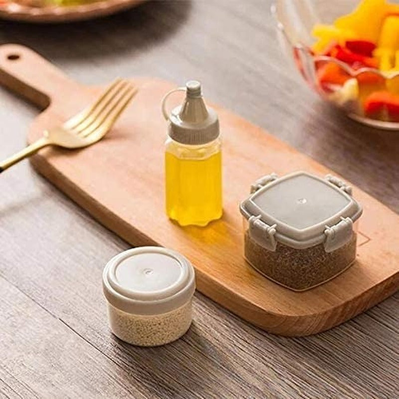 4PC/SET Mini Squeeze Bottle Lunch Box Plastic Condiment Bottle Ketchup Salad Dressing Condiment Portable Food Container