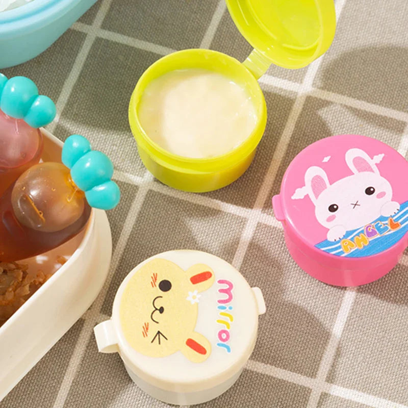 4PC/SET Mini Squeeze Bottle Lunch Box Plastic Condiment Bottle Ketchup Salad Dressing Condiment Portable Food Container