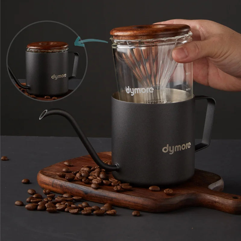 500ml Hand-brewed Coffee Pot 1-2 People Coffee Filter Cup Hanging Ear Pot Filter Cup Storage Stainless Steel Brewing Pot