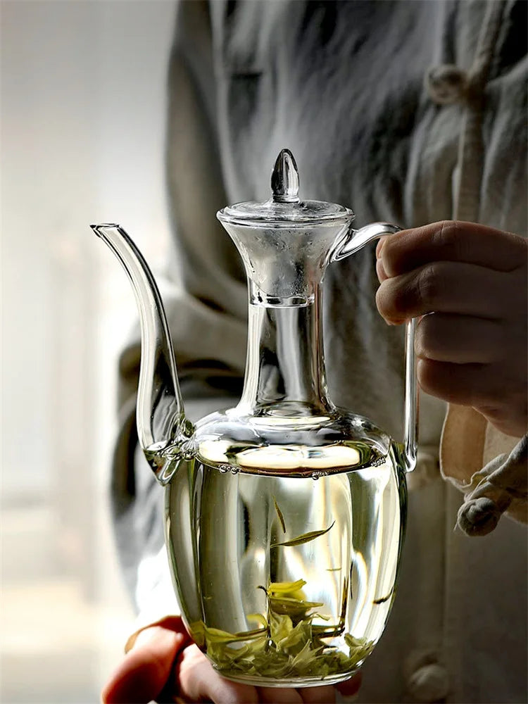 500ml Imitation Song High Borosilicate Glass Teapot Heat Resistance Tea Brewing Glass Tea Pot Traditional Kung Fu Tea