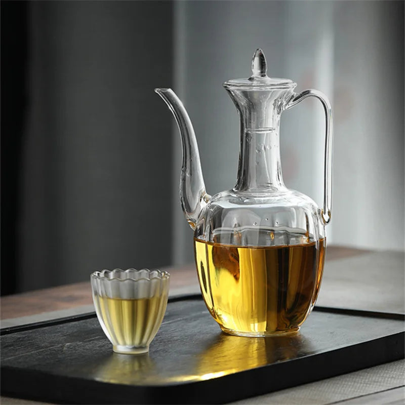 500ml Imitation Song High Borosilicate Glass Teapot Heat Resistance Tea Brewing Glass Tea Pot Traditional Kung Fu Tea