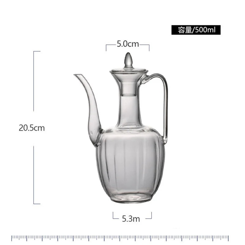 500ml Imitation Song High Borosilicate Glass Teapot Heat Resistance Tea Brewing Glass Tea Pot Traditional Kung Fu Tea