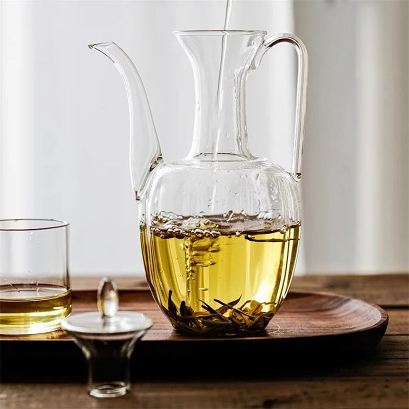 500ml Imitation Song High Borosilicate Glass Teapot Heat Resistance Tea Brewing Glass Tea Pot Traditional Kung Fu Tea