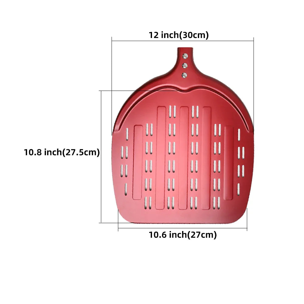 6&12 13 14 Inch Pizza Set Perforated Shovel Paddle Pizza Oven Turning Peel Hard Anodized Pizza Baking Kitchen Tool