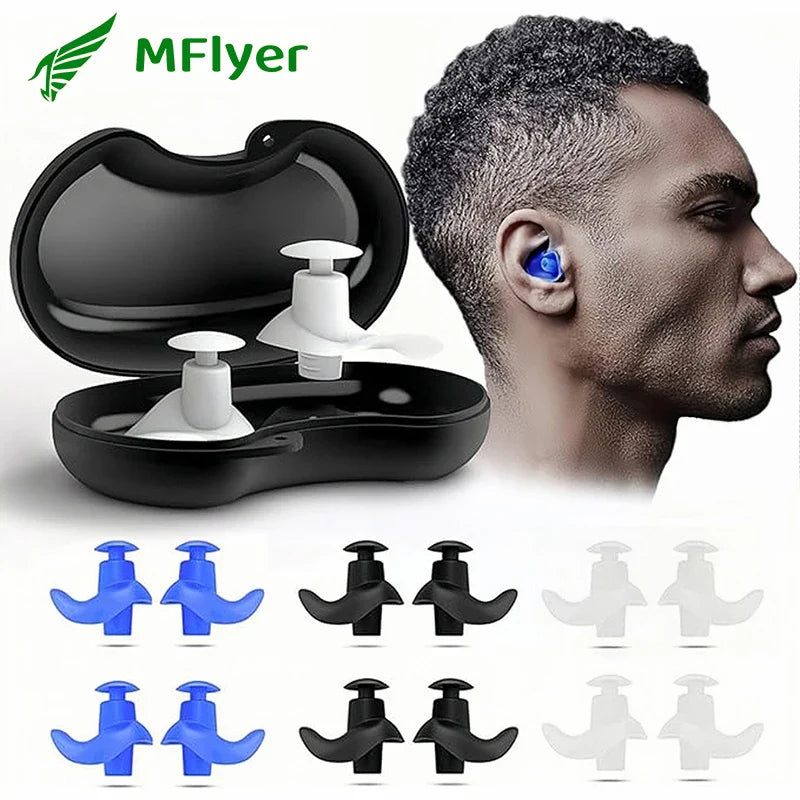 6 Pairs Waterproof Earplugs for Swimming Reusable Soft Silicone Ear Plugs for Surfing Snorkeling and Other Water Sports