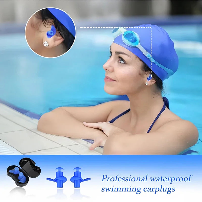 6 Pairs Waterproof Earplugs for Swimming Reusable Soft Silicone Ear Plugs for Surfing Snorkeling and Other Water Sports