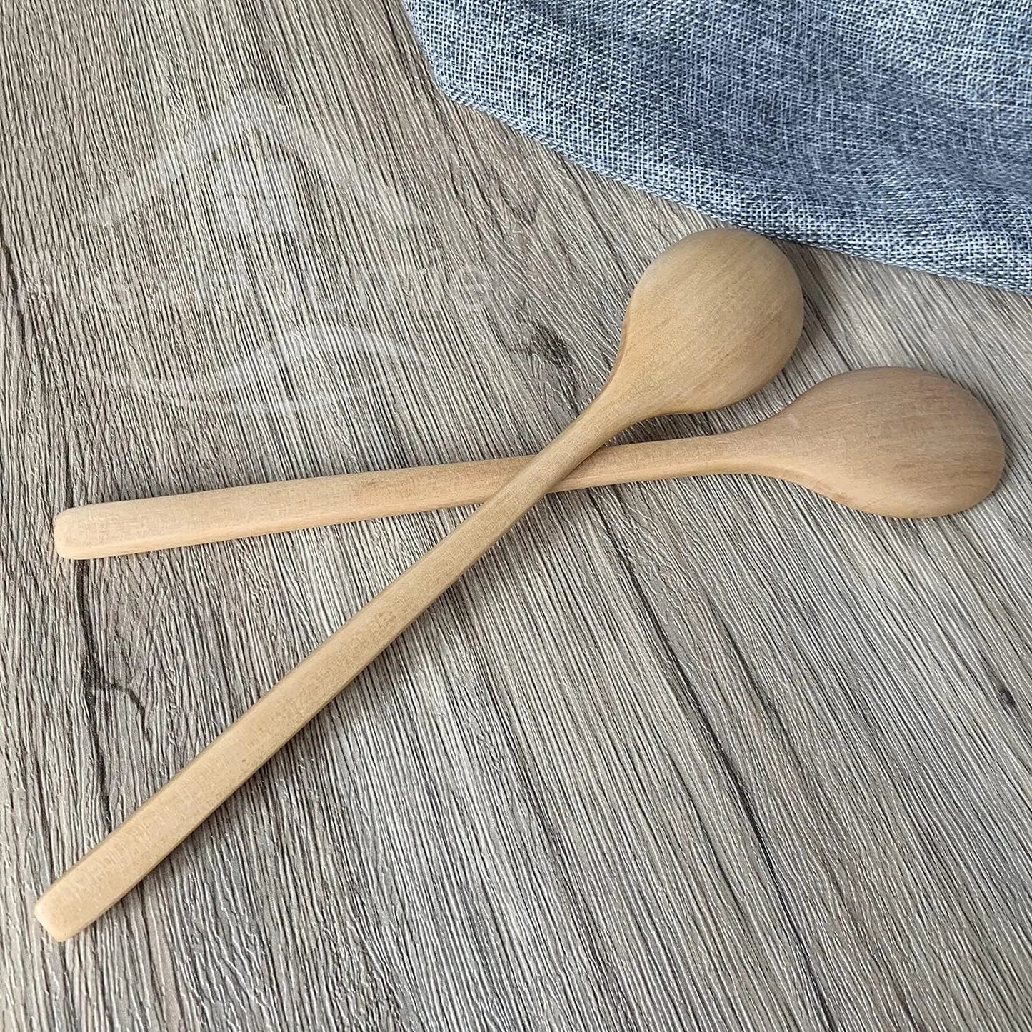 6 Piece Wooden Spoon Bamboo Kitchen Korean Style 9 ’’ Inch Natural Wood Soup Tableware Cooking Honey Coffee Spoon