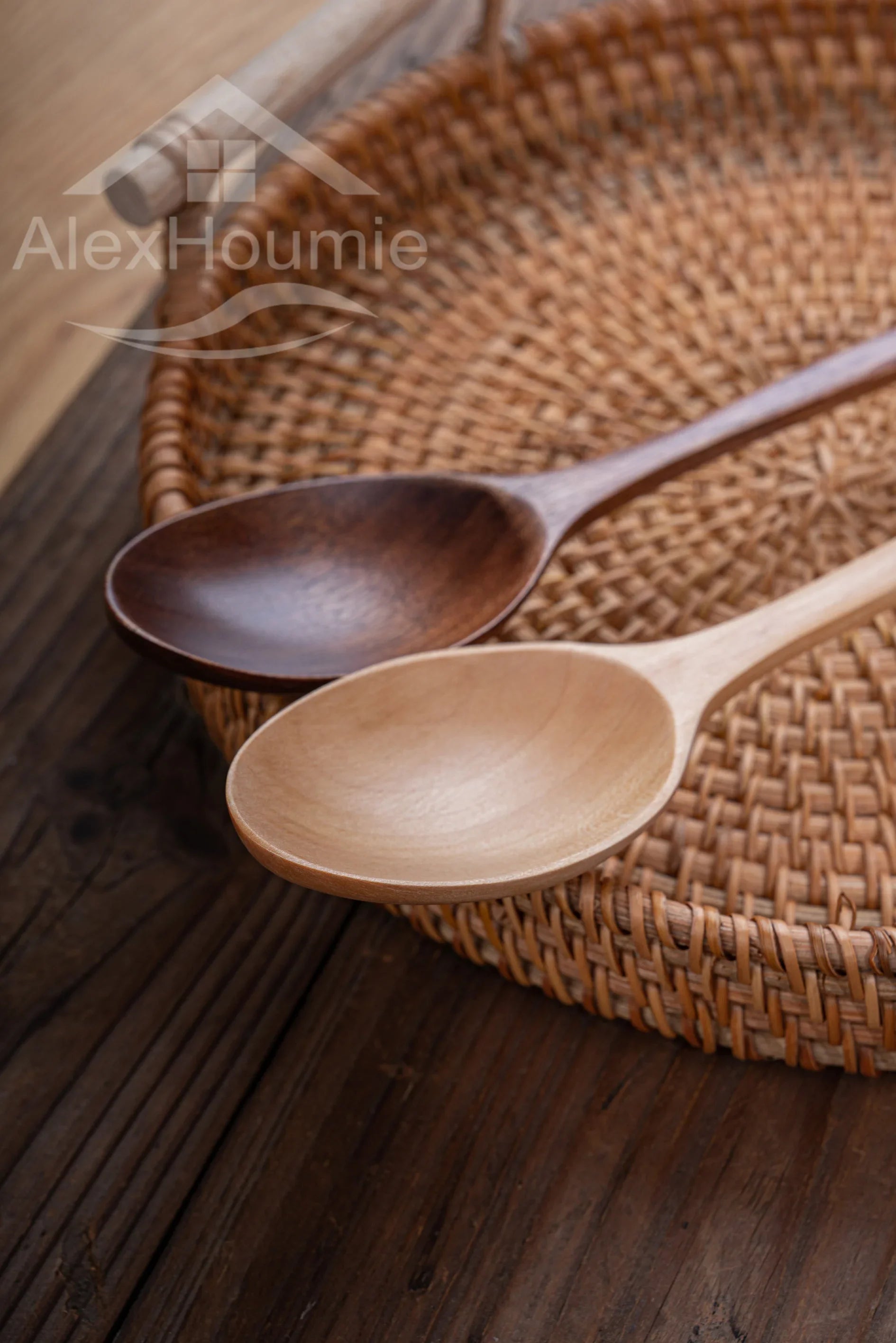 6 Piece Wooden Spoon Bamboo Kitchen Korean Style 9 ’’ Inch Natural Wood Soup Tableware Cooking Honey Coffee Spoon