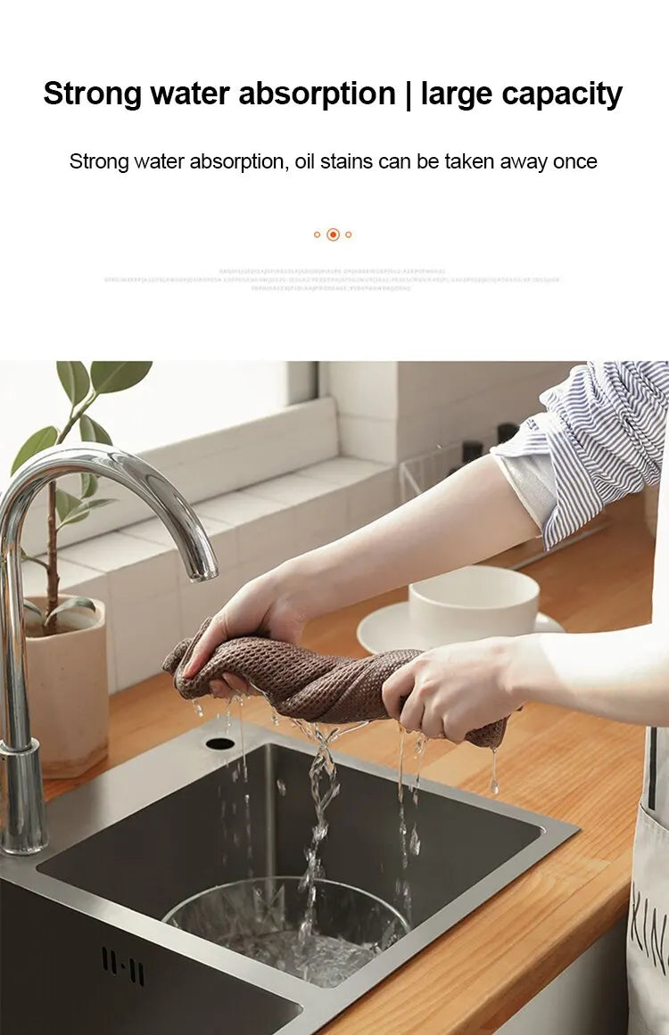 6PCS No Trace Honeycomb Absorbent Dish Tableware Kitchen Rag Towel Glass Cleaning Cleaning Tool Towel