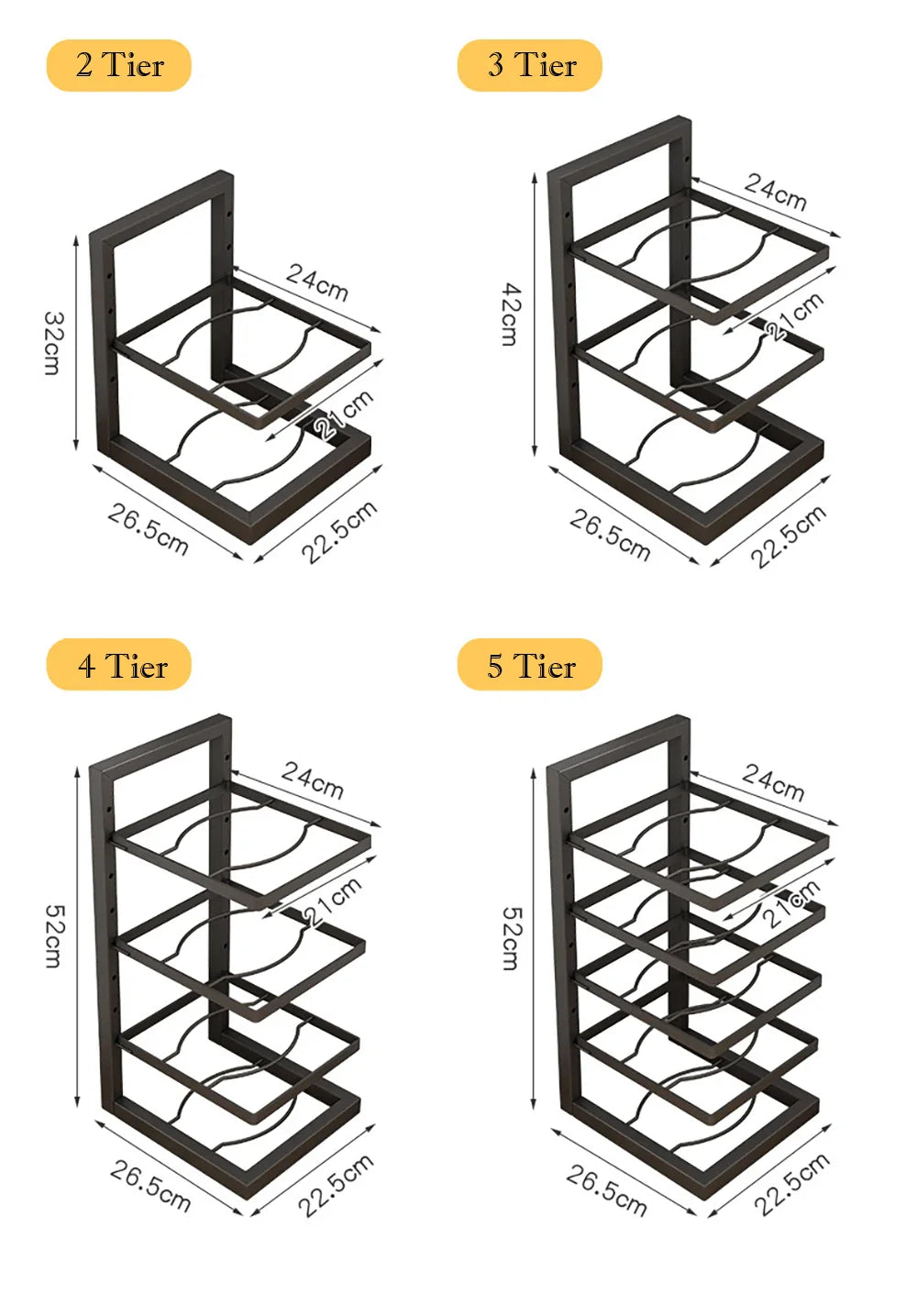 Adjustable Pot Rack Organizer Kitchen Stainless Steel Pot Storage Rack,Multi-Layer Household Pot and Pan Organzier