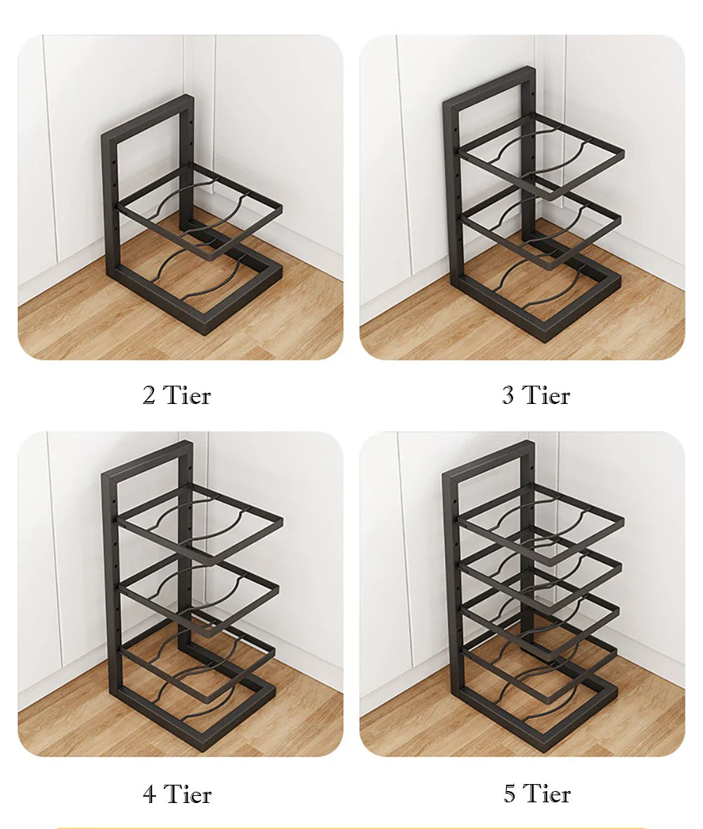 Adjustable Pot Rack Organizer Kitchen Stainless Steel Pot Storage Rack,Multi-Layer Household Pot and Pan Organzier