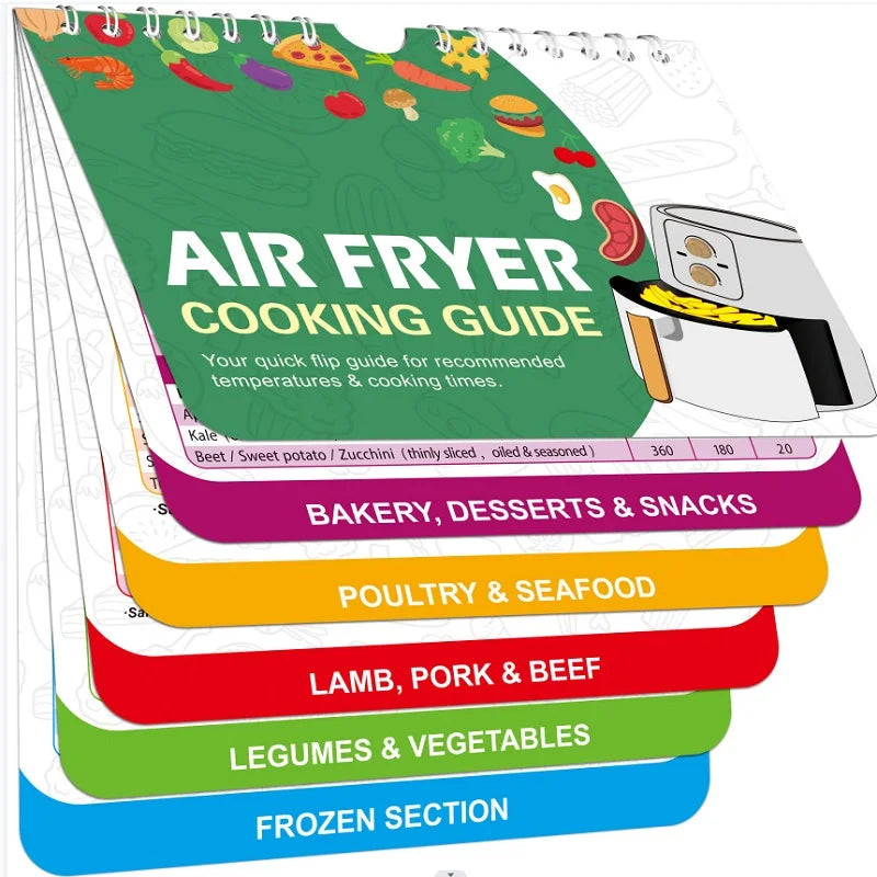 Air Fryer Magnetic Cheat Sheet Air Fryer Cookbook Calendar Food Pro Recipes Temperature Cooking Time Guide Kitchen