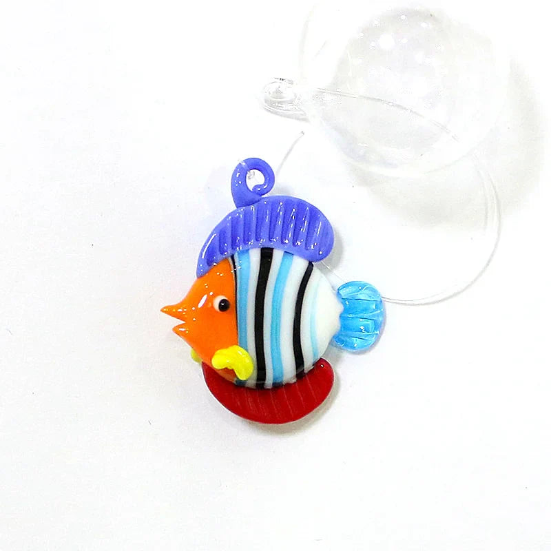 Aquarium Decor Floating Marine Animal Mini Figurine Pendant Cute Glass Ocean Fish Starfish Sea Star Crab Clownfish Ray