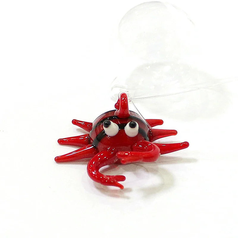 Aquarium Decor Floating Marine Animal Mini Figurine Pendant Cute Glass Ocean Fish Starfish Sea Star Crab Clownfish Ray