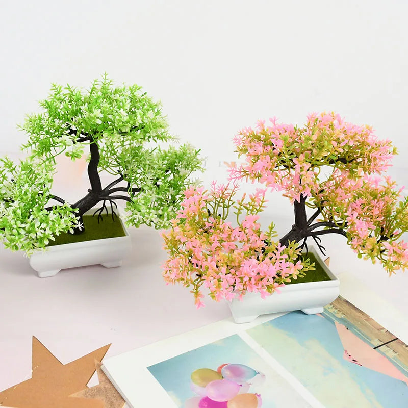 Artificial Plants Bonsai Small Tree Pot Fake Plant Flowers Potted Ornaments For Home Room Table Decoration Hotel Garden