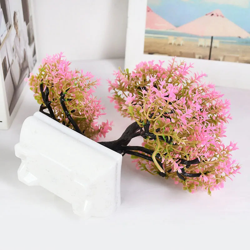 Artificial Plants Bonsai Small Tree Pot Fake Plant Flowers Potted Ornaments For Home Room Table Decoration Hotel Garden