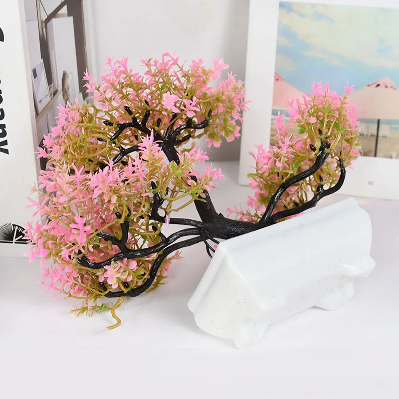 Artificial Plants Bonsai Small Tree Pot Fake Plant Flowers Potted Ornaments For Home Room Table Decoration Hotel Garden