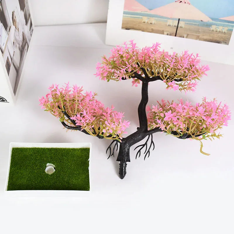 Artificial Plants Bonsai Small Tree Pot Fake Plant Flowers Potted Ornaments For Home Room Table Decoration Hotel Garden