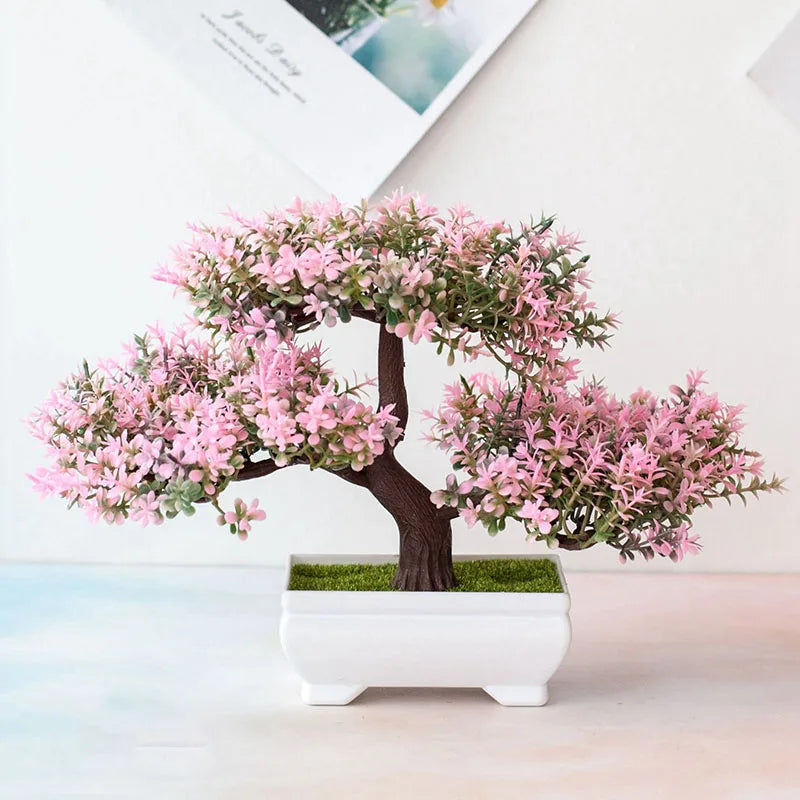 Artificial Plants Bonsai Small Tree Pot Fake Plant Flowers Potted Ornaments For Home Room Table Decoration Hotel Garden