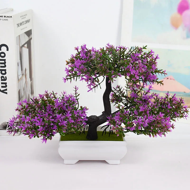 Artificial Plants Bonsai Small Tree Pot Fake Plant Flowers Potted Ornaments For Home Room Table Decoration Hotel Garden