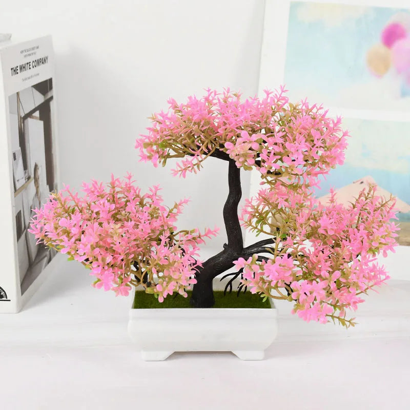 Artificial Plants Bonsai Small Tree Pot Fake Plant Flowers Potted Ornaments For Home Room Table Decoration Hotel Garden