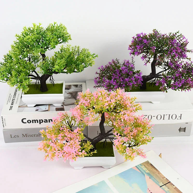 Artificial Plants Bonsai Small Tree Pot Fake Plant Flowers Potted Ornaments For Home Room Table Decoration Hotel Garden