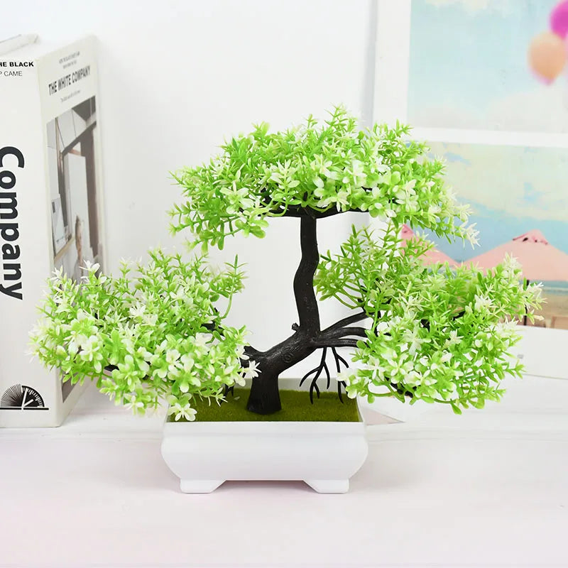 Artificial Plants Bonsai Small Tree Pot Fake Plant Flowers Potted Ornaments For Home Room Table Decoration Hotel Garden