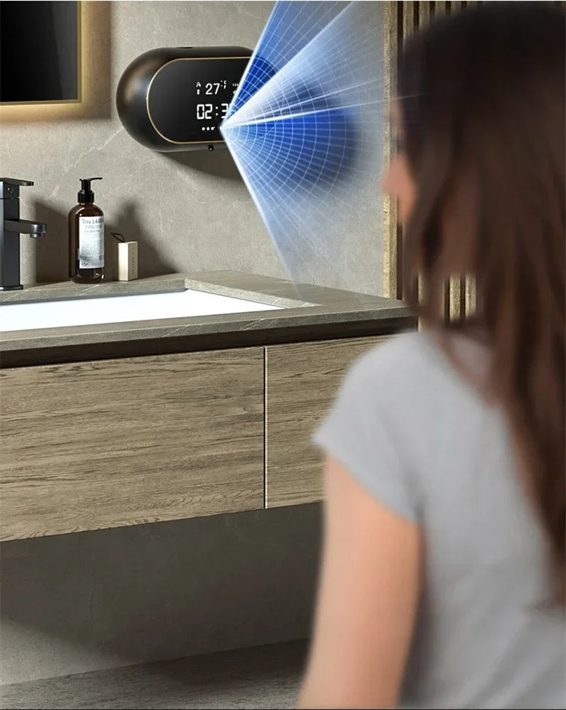 Automatic Soap Dispenser Creative Liquid Foam Soap Dispensers Time Temperature Display Human Body Induction Hand Wash