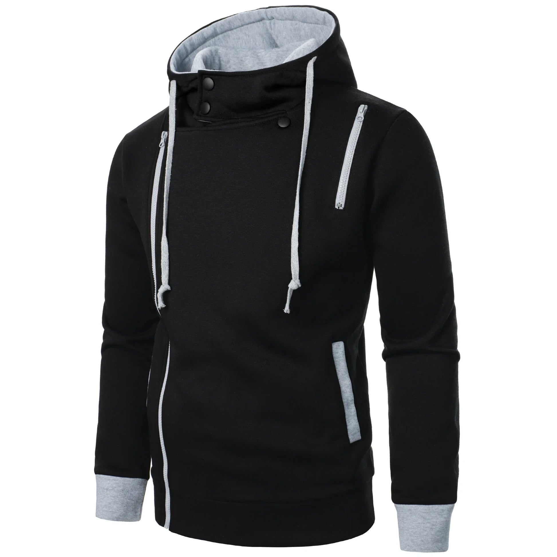 Autumn and winter men’s casual sports color matching zipper hoodie