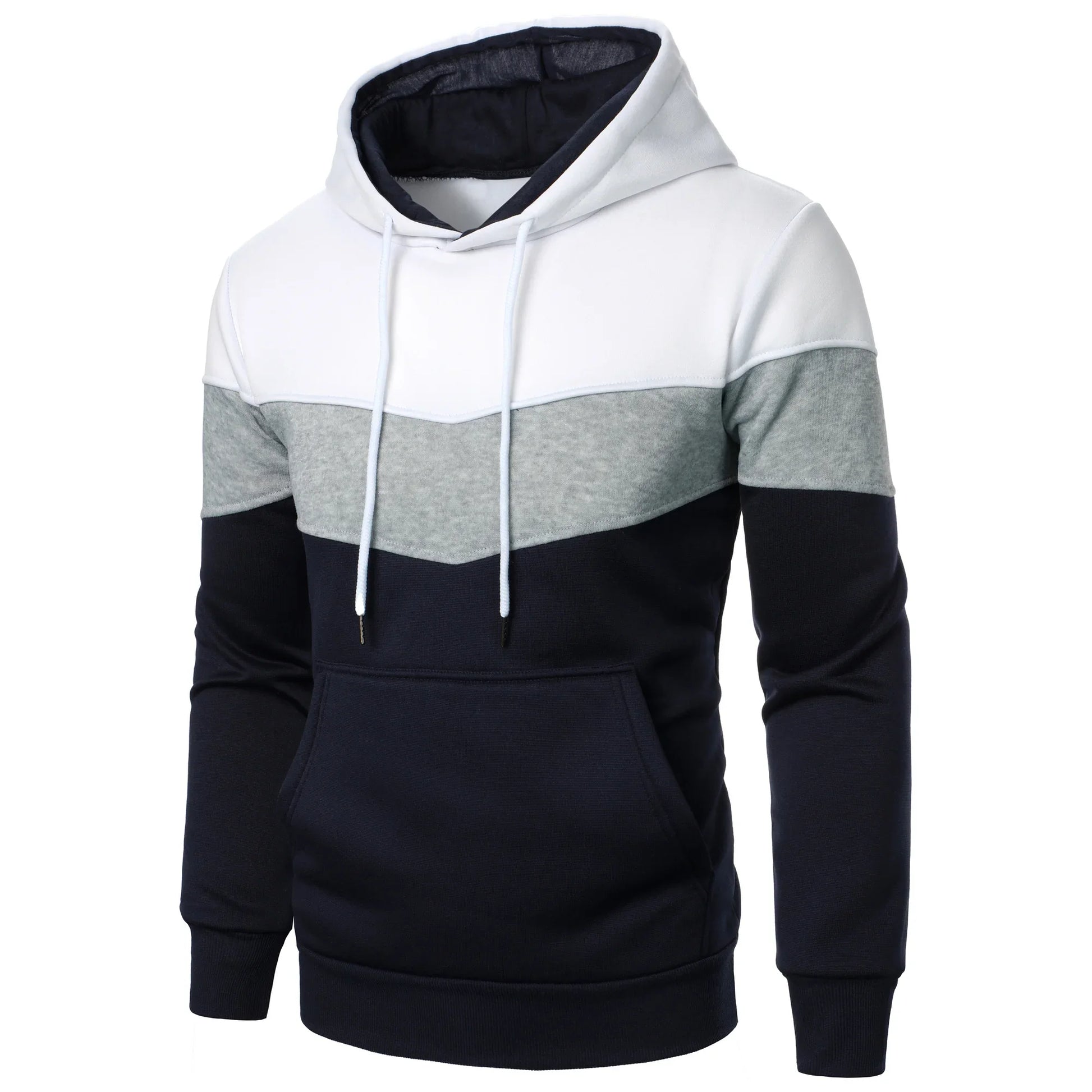 Autumn and winter men’s color match color fashion hoodie men’s casual sports shirt