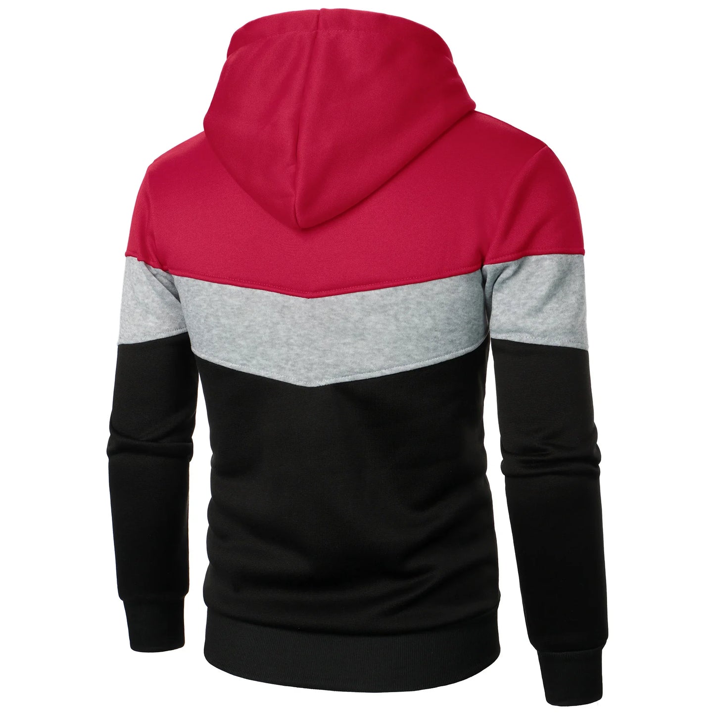 Autumn and winter men’s color match color fashion hoodie men’s casual sports shirt