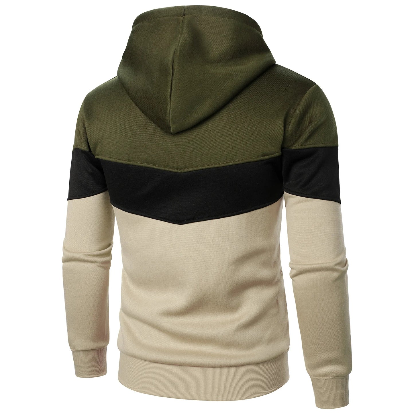 Autumn and winter men’s color match color fashion hoodie men’s casual sports shirt