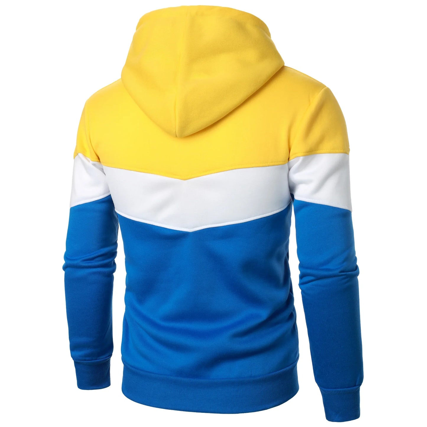 Autumn and winter men’s color match color fashion hoodie men’s casual sports shirt