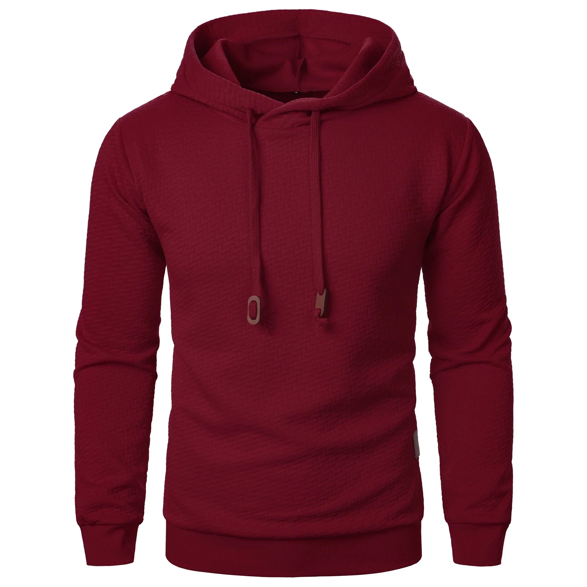 Autumn/Winter men’s jacquard plaid hoodie long sleeve hoodie warm color hooded sweatshirt coat