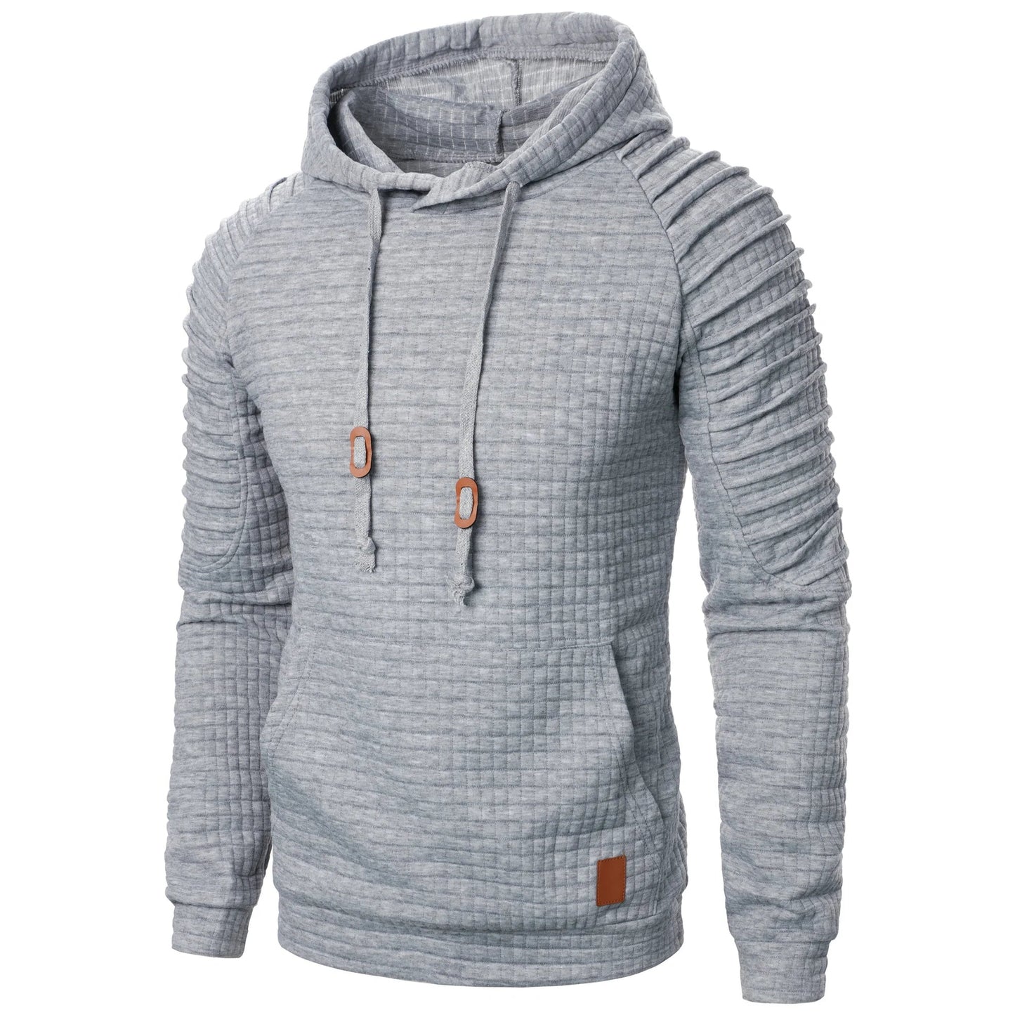 Autumn/Winter men’s jacquard plaid hoodie long sleeve hoodie warm color hooded sweatshirt coat