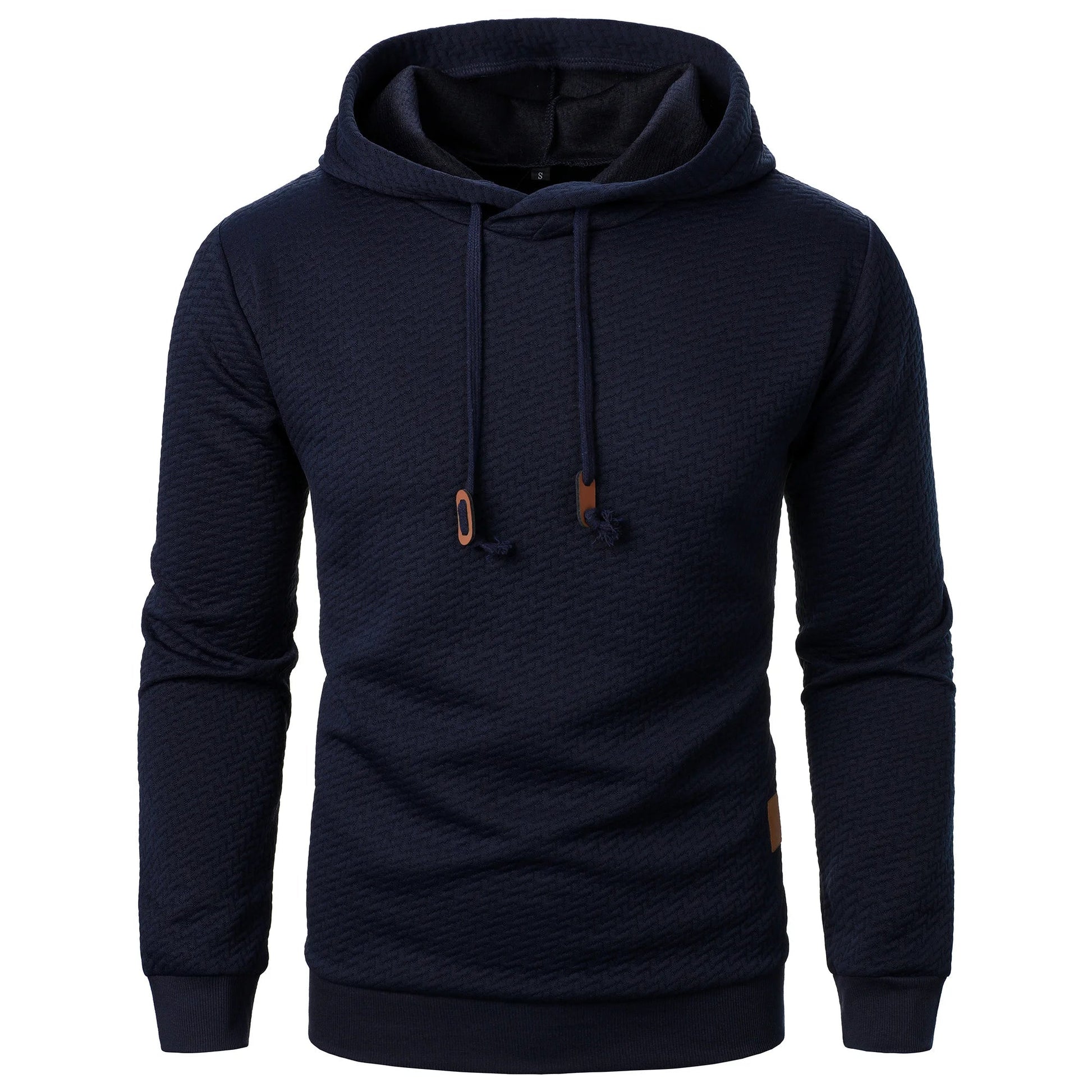 Autumn/Winter men’s jacquard plaid hoodie long sleeve hoodie warm color hooded sweatshirt coat