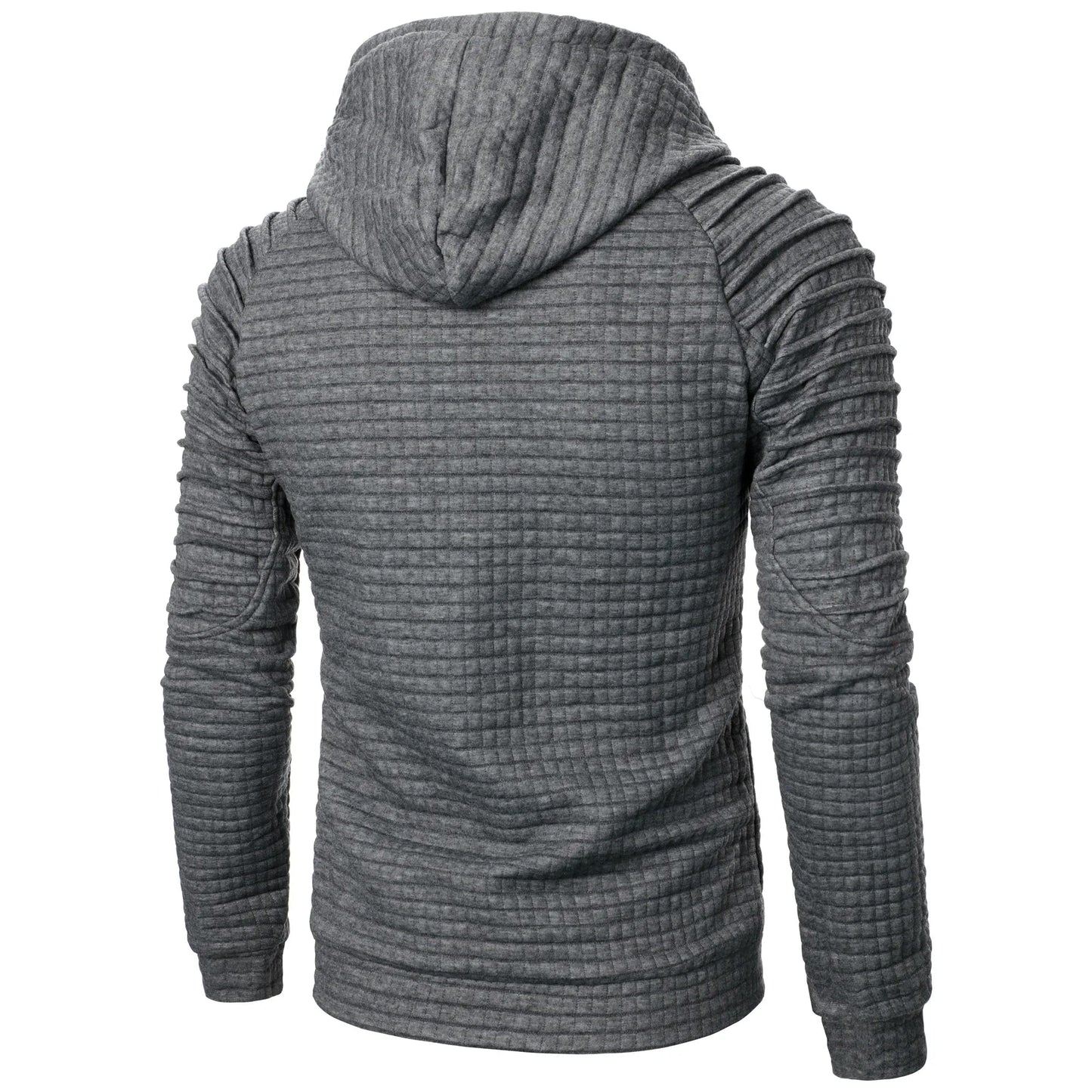 Autumn/Winter men’s jacquard plaid hoodie long sleeve hoodie warm color hooded sweatshirt coat