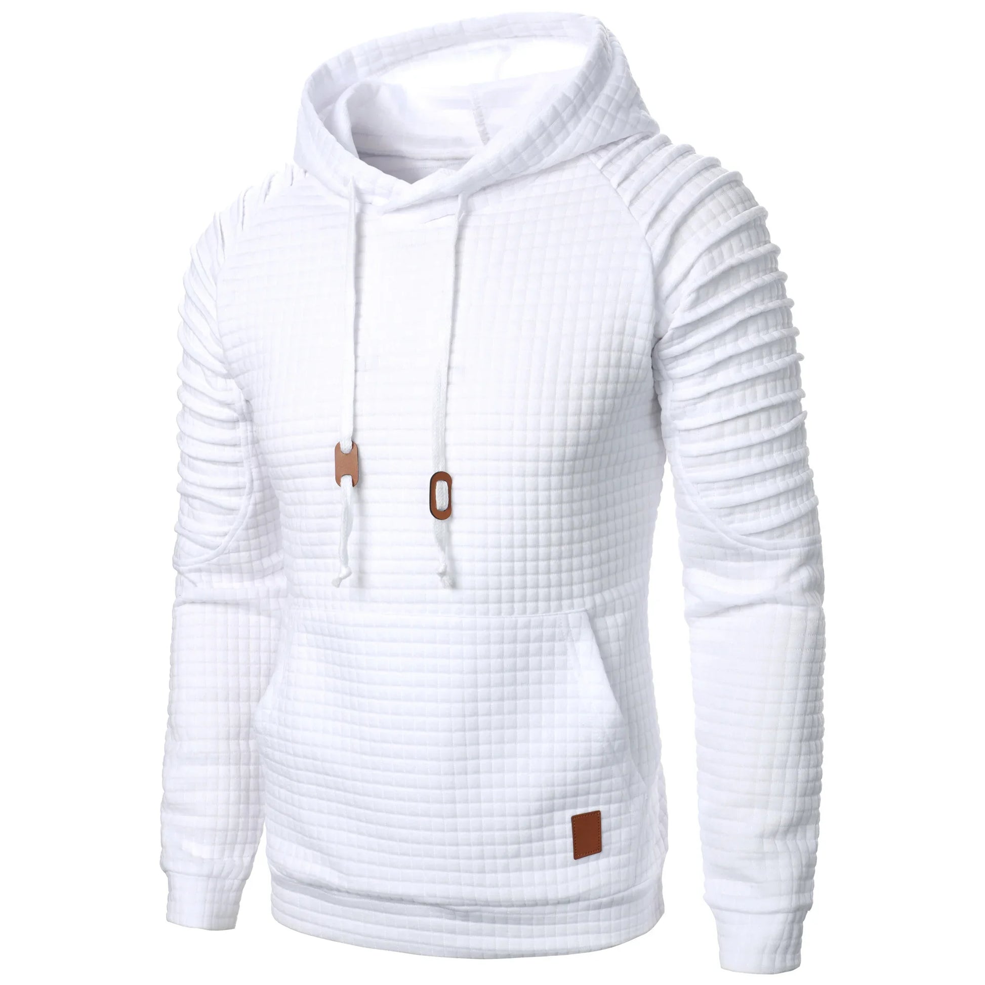 Autumn/Winter men’s jacquard plaid hoodie long sleeve hoodie warm color hooded sweatshirt coat