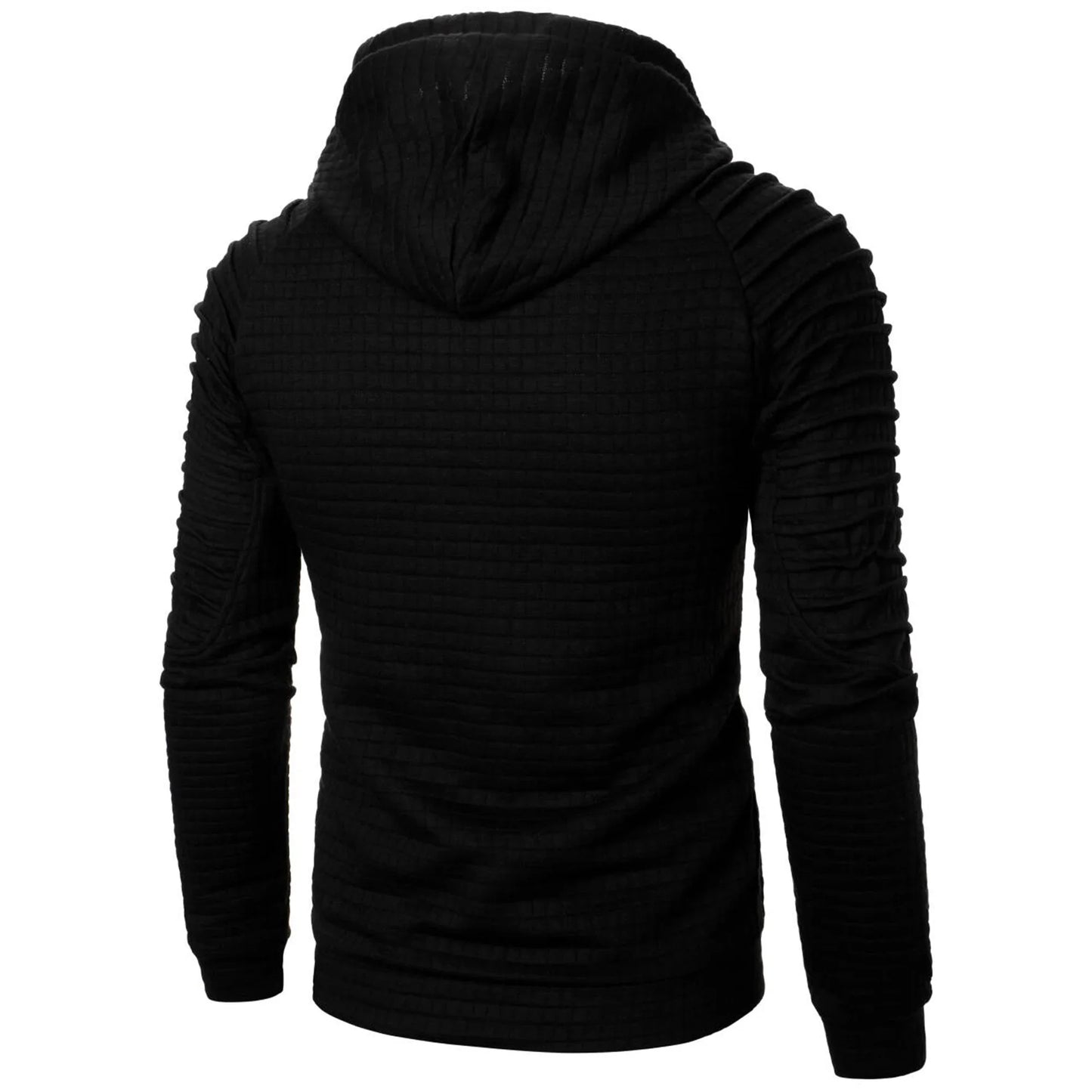 Autumn/Winter men’s jacquard plaid hoodie long sleeve hoodie warm color hooded sweatshirt coat