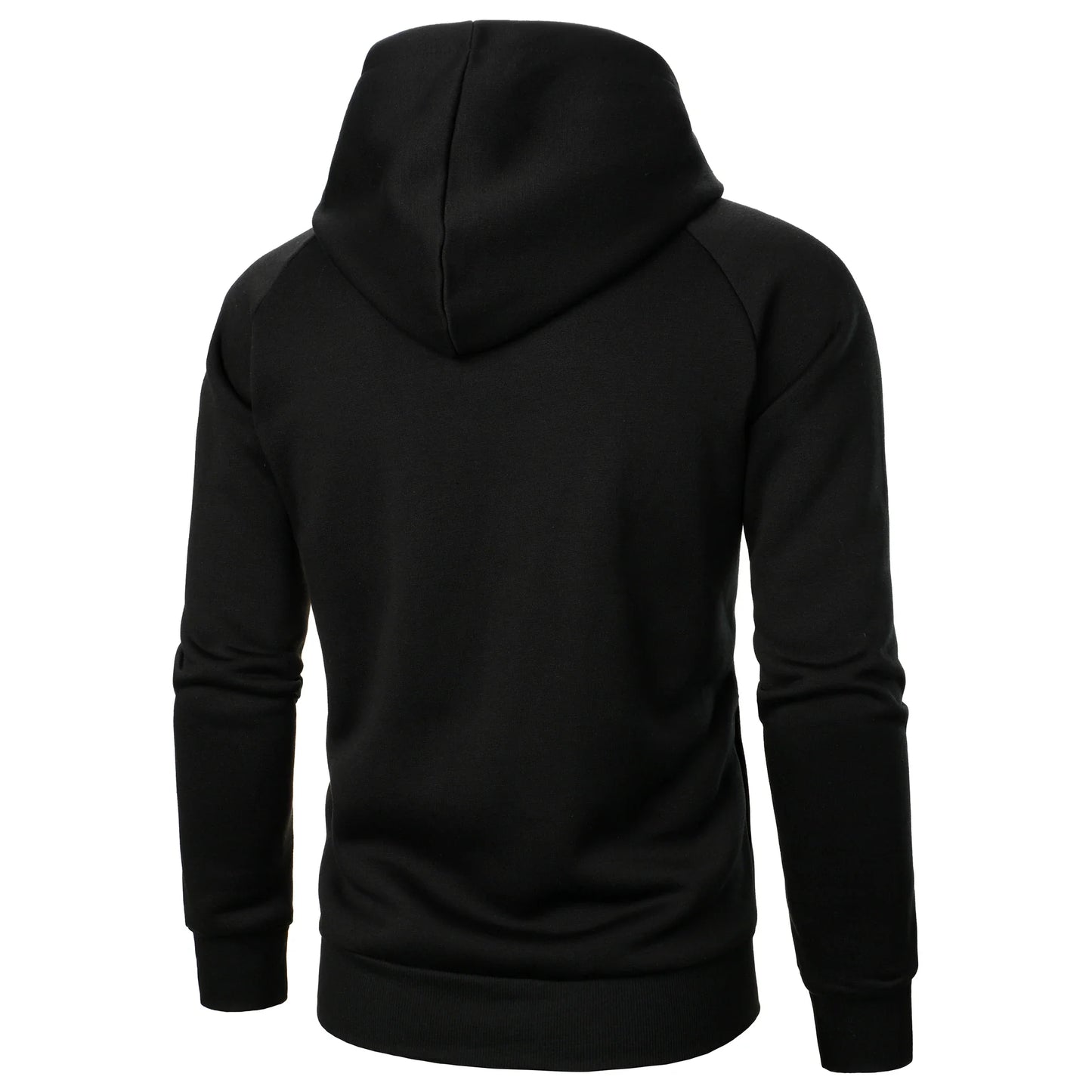 Autumn winter men’s solid color hooded top Long sleeve side zipper design hoodie