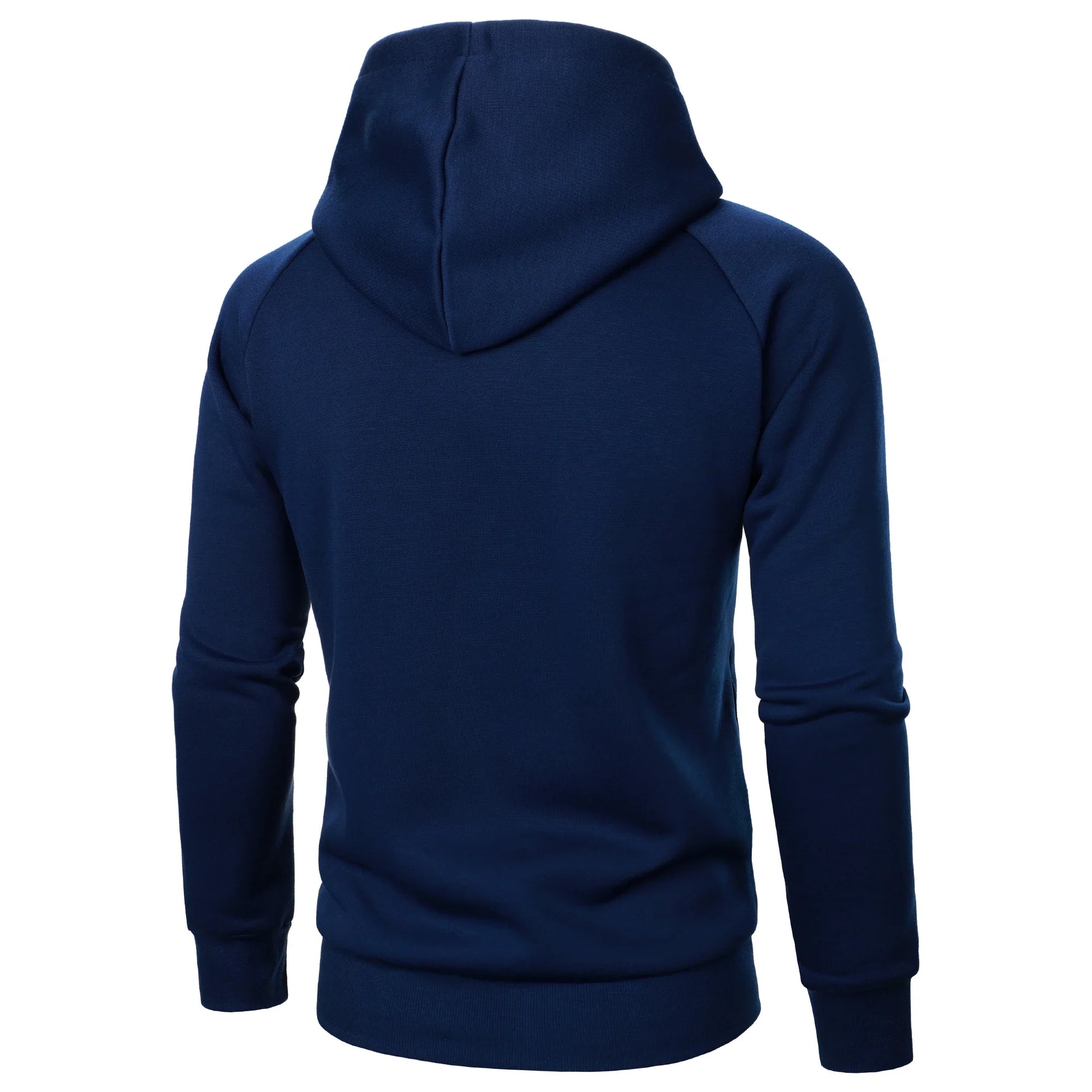 Autumn winter men’s solid color hooded top Long sleeve side zipper design hoodie