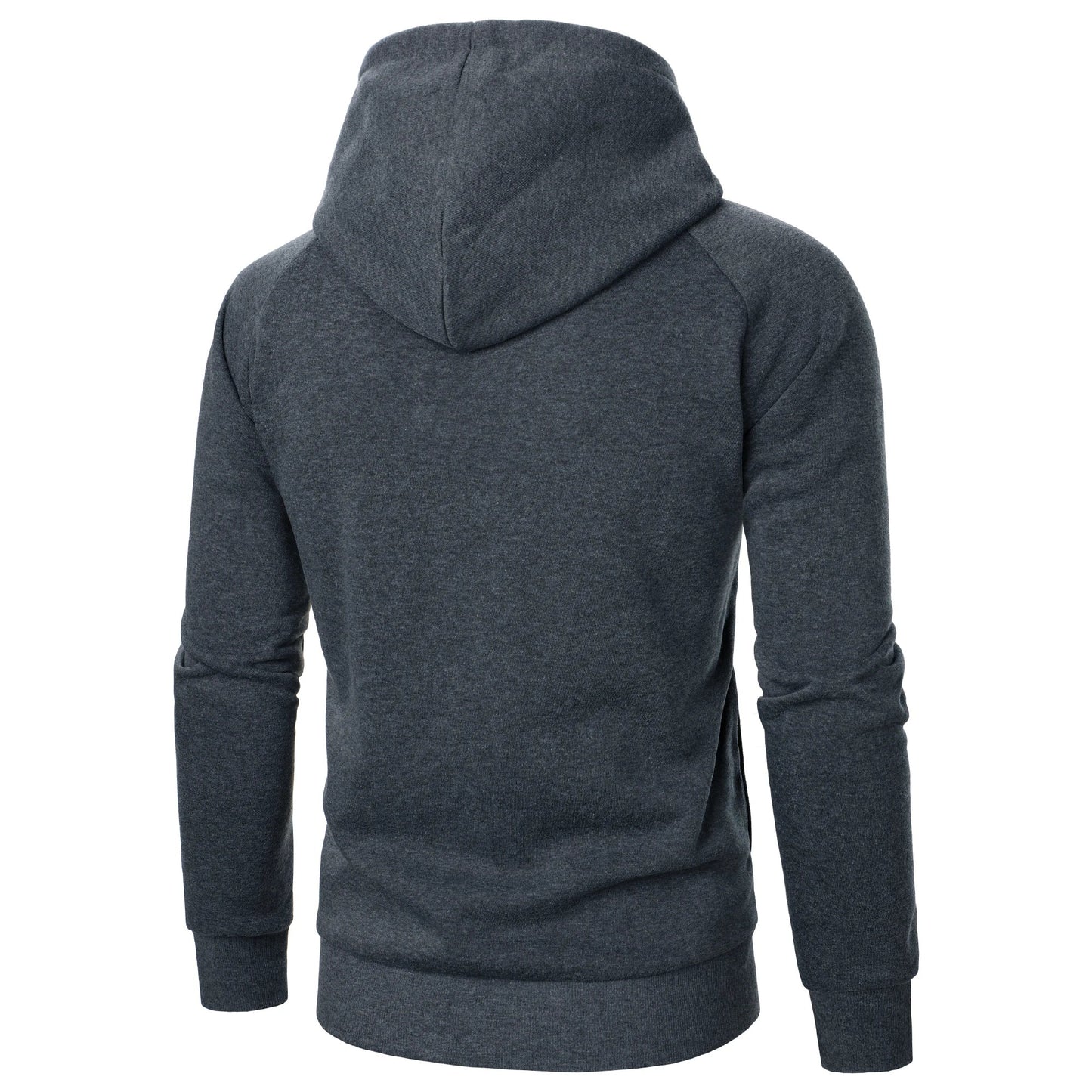 Autumn winter men’s solid color hooded top Long sleeve side zipper design hoodie