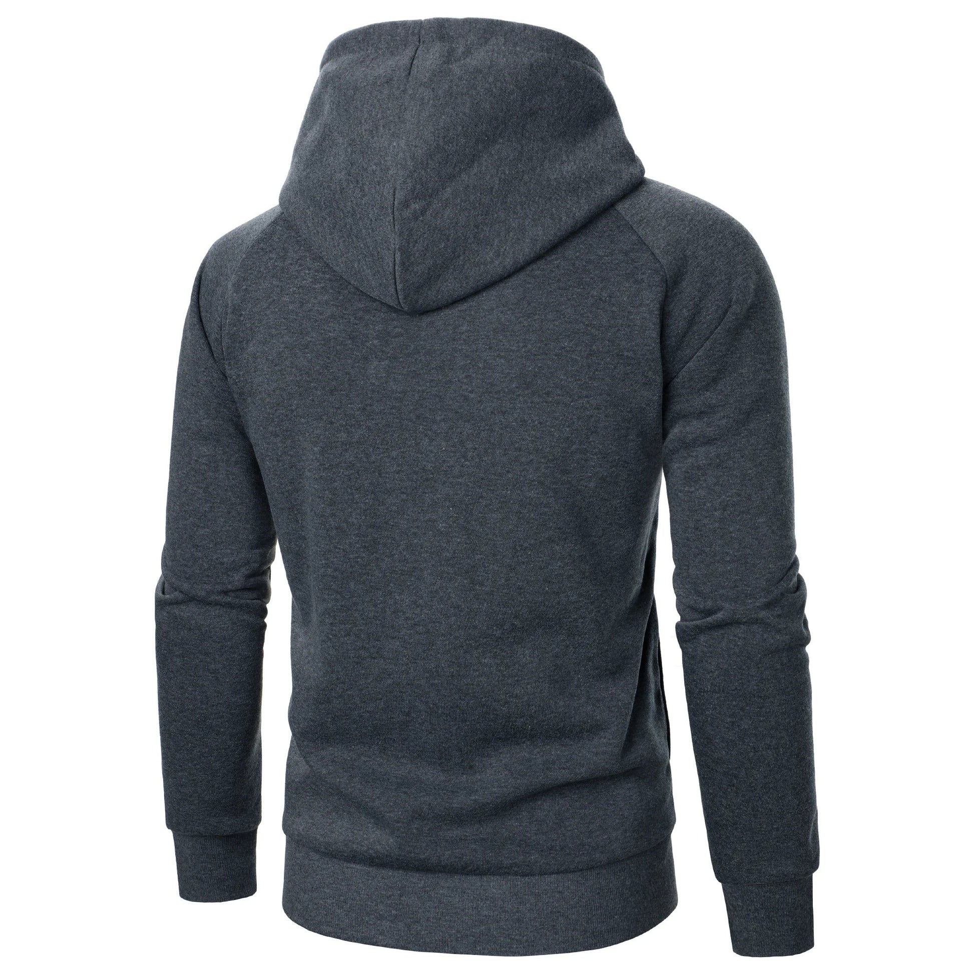 Autumn winter men’s solid color hooded top Long sleeve side zipper design hoodie