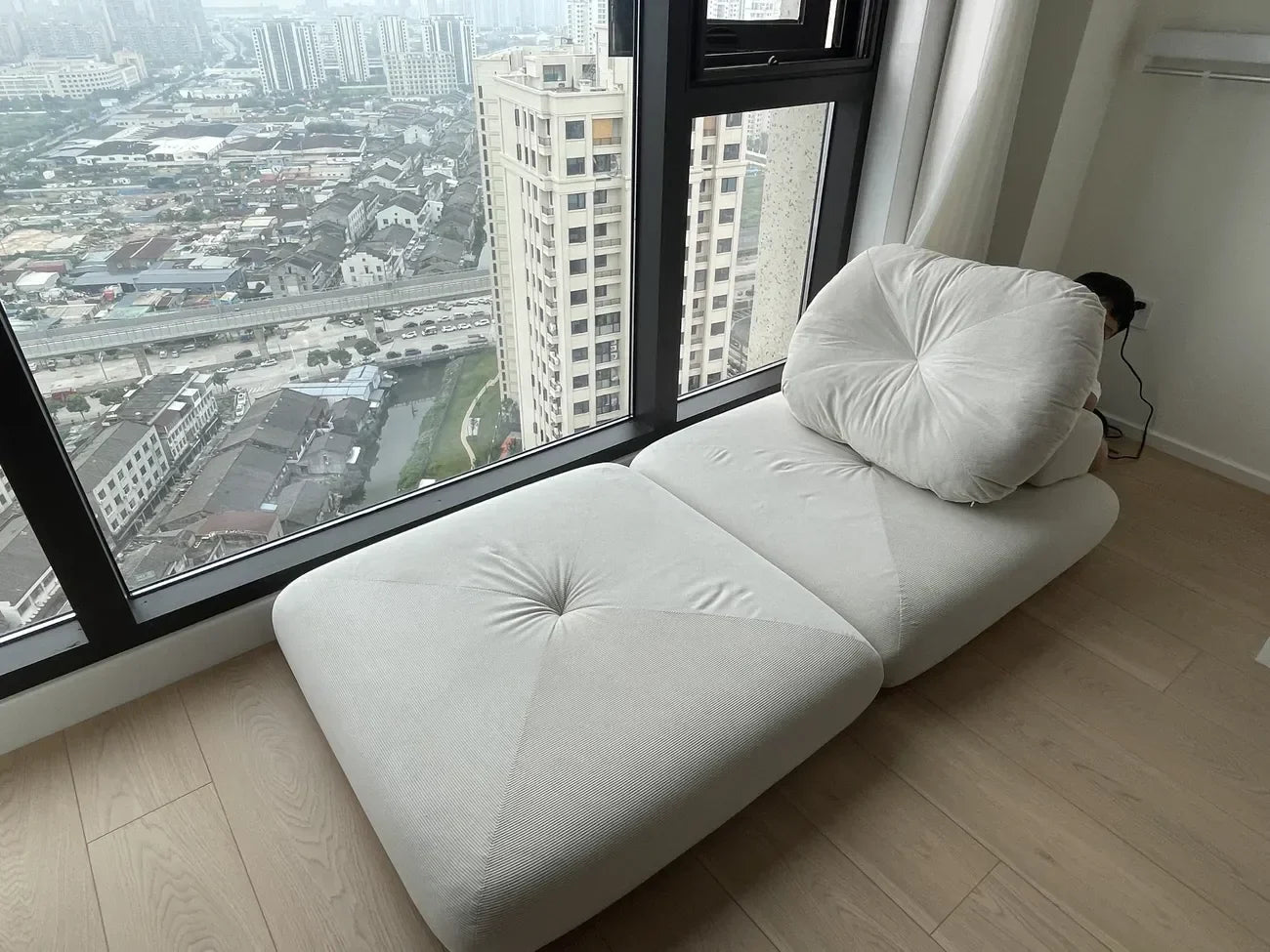 Beanbag Sofa Tofu Block Sofa Single Sofa Recliner for Living Room Removable and Washable Fabric Sofa