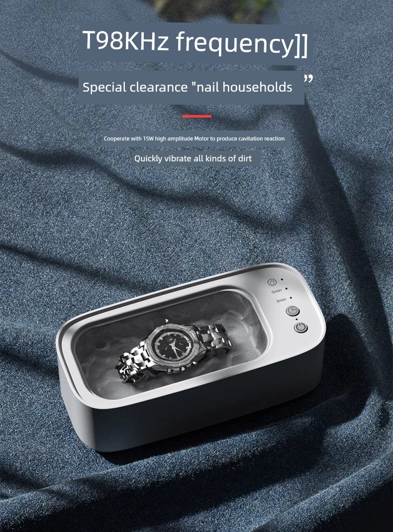 Blue Light Ultrasonic Cleaning Machine For Home Glasses Washing Jewelry Contact Lens Case Tooth Socket Automatic