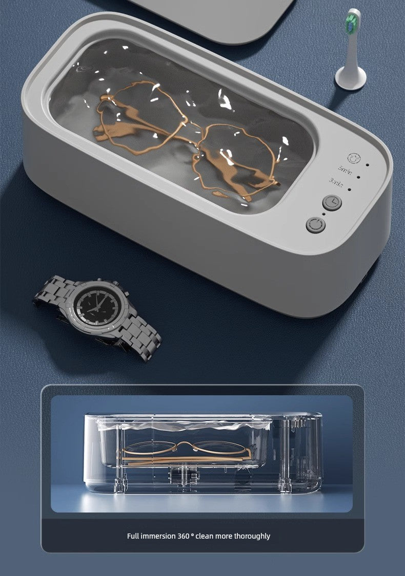 Blue Light Ultrasonic Cleaning Machine For Home Glasses Washing Jewelry Contact Lens Case Tooth Socket Automatic