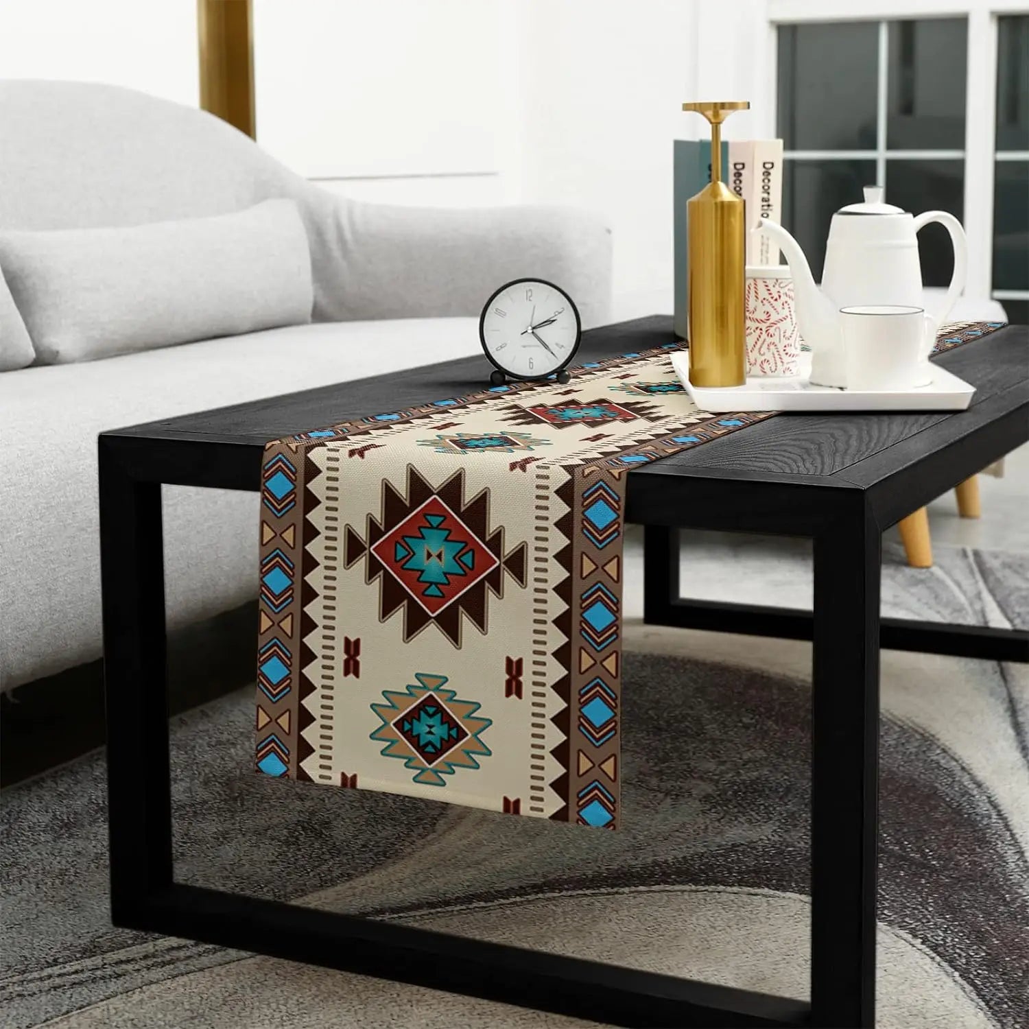 Boho American Indian Style Linen Table Runners Dresser Scarves Table Decor Reusable Kitchen Dining Table Runners Party