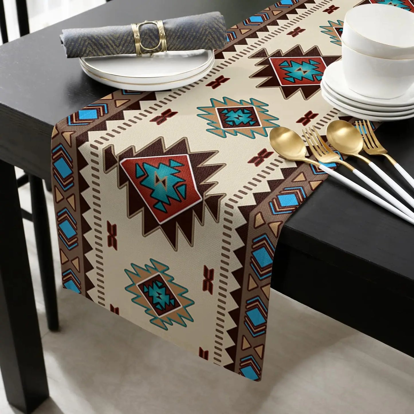 Boho American Indian Style Linen Table Runners Dresser Scarves Table Decor Reusable Kitchen Dining Table Runners Party